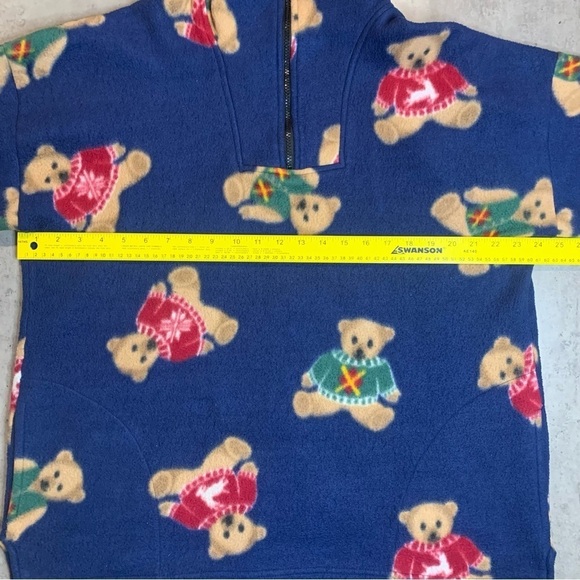 Vintage Oceanic  Unisex Christmas Teddy Bear Fleece Sweatshirt, Size 2XL - Picture 6 of 7